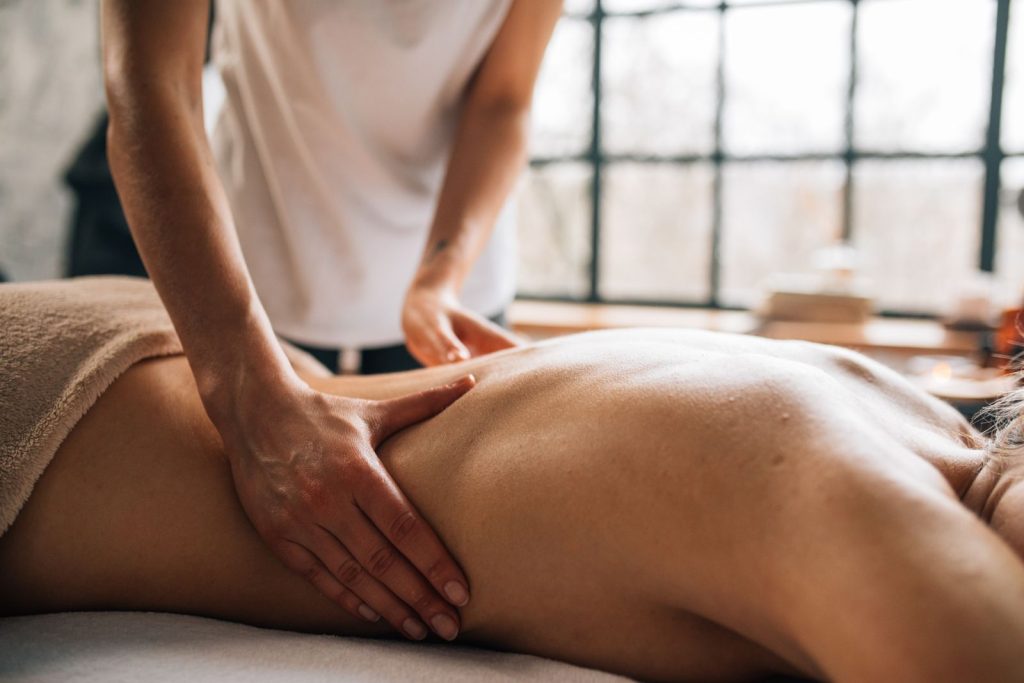 Full body spa massage promoting stress relief and relaxation